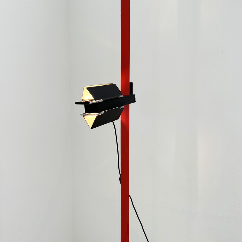 Lámpara de pie vintage regulable de metal de Lumenform, 1980