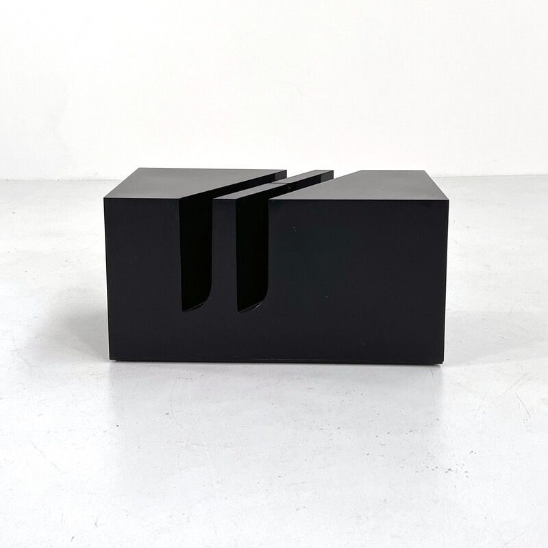 Tavolino nero vintage con supporto di Marco Zanuso per Bilumen, 1970