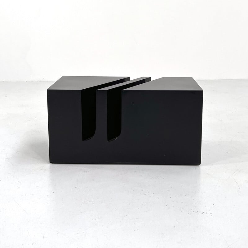 Vintage black side table with stand by Marco Zanuso for Bilumen, 1970