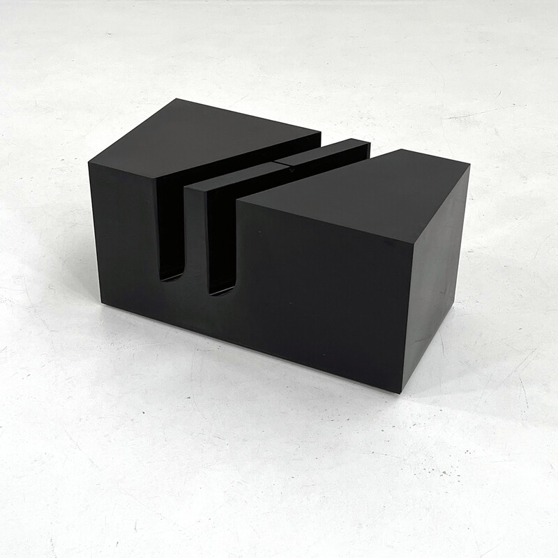 Vintage black side table with stand by Marco Zanuso for Bilumen, 1970