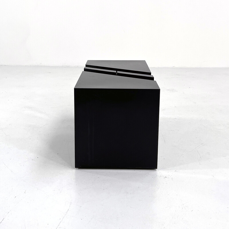 Vintage black side table with stand by Marco Zanuso for Bilumen, 1970
