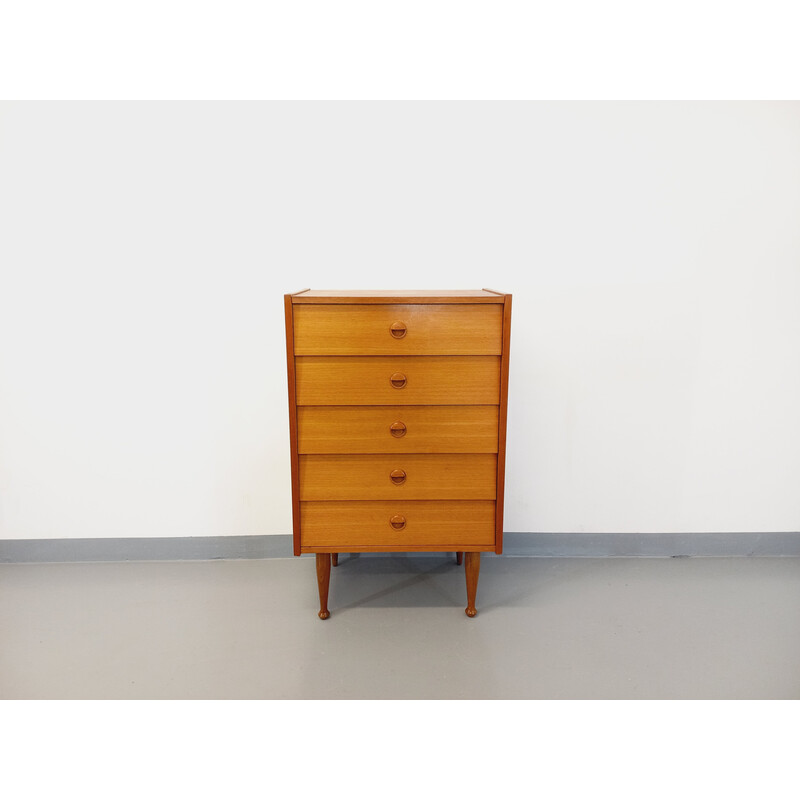 Vintage teak chest of drawers, 1950-1960