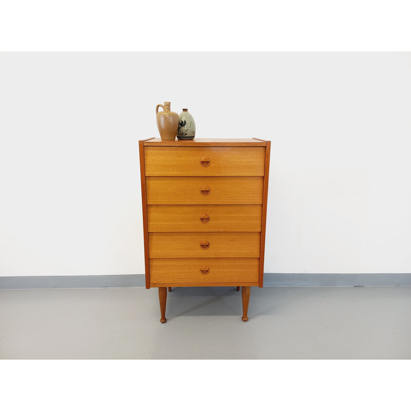 Vintage teak chest of drawers, 1950-1960