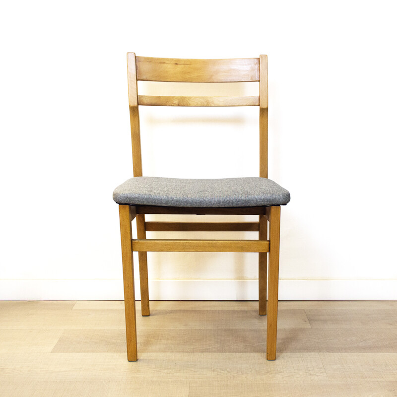 Set of 4 vintage wooden chairs by Muebles Gascón, Spain 1960