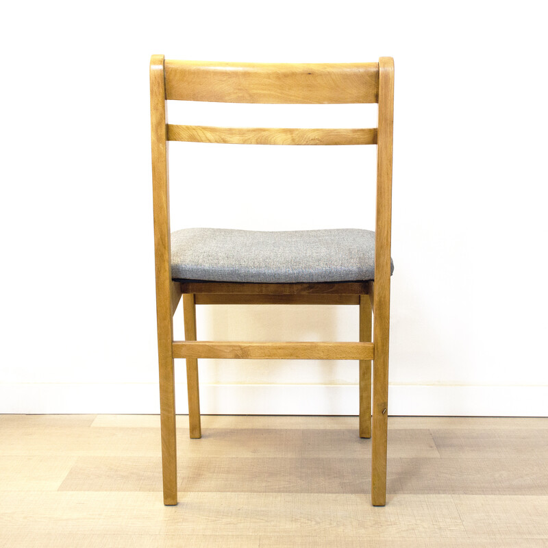 Conjunto de 4 cadeiras de madeira vintage da Muebles Gascón, Espanha 1960