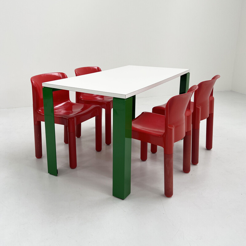 Vintage Eretteo dining table with green legs by Örni Halloween for Artemide, 1970