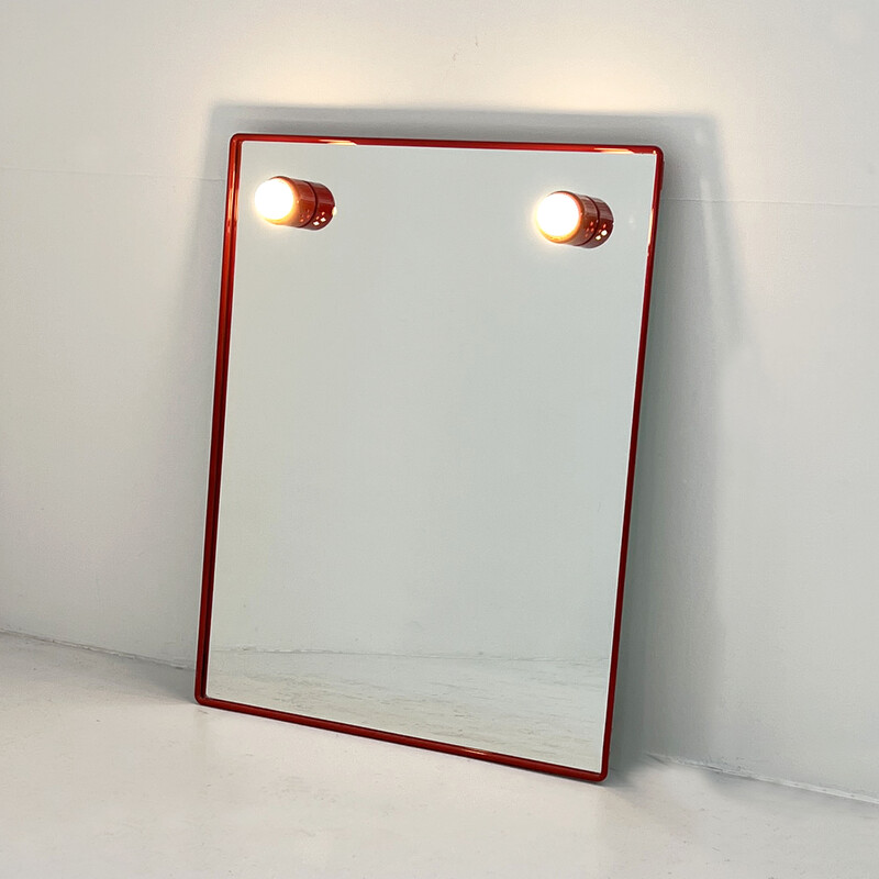 Vintage mirror with metal lamps, 1970