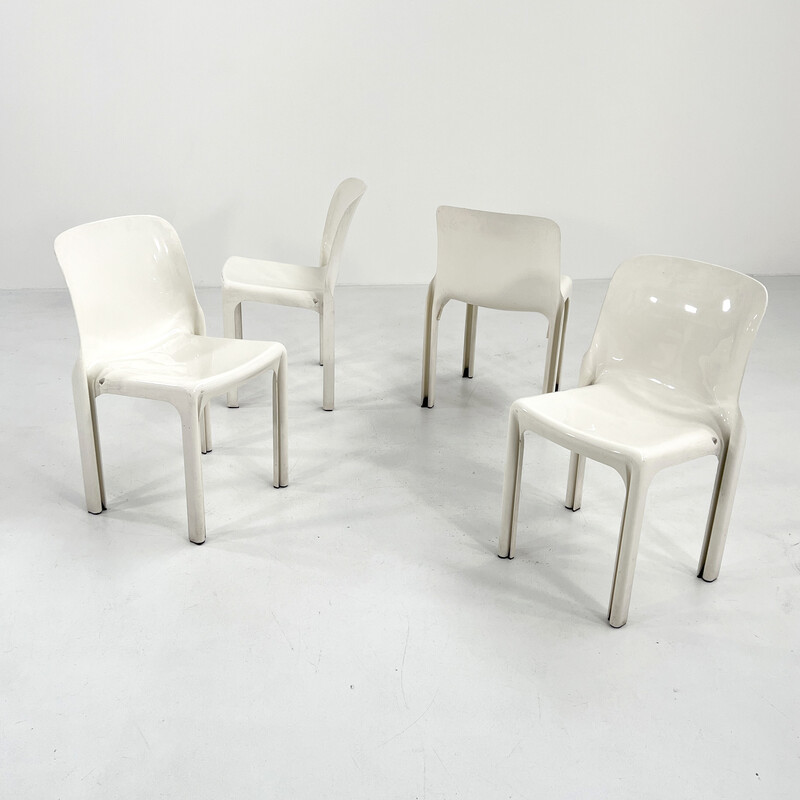 Vintage Selene plastic chairs by Vico Magistretti for Artemide, 1970