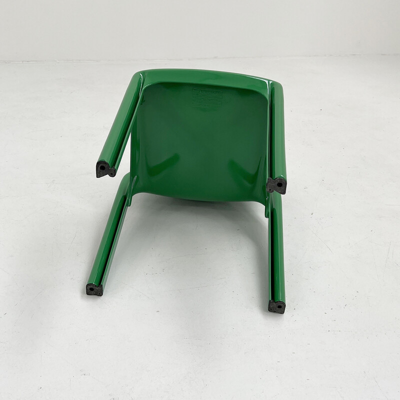 Vintage Selene stoel in groene kunststof van Vico Magistretti voor Artemide, 1970
