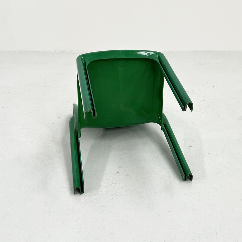 Chaise vintage Selene en plastique vert par Vico Magistretti pour Artemide, 1970