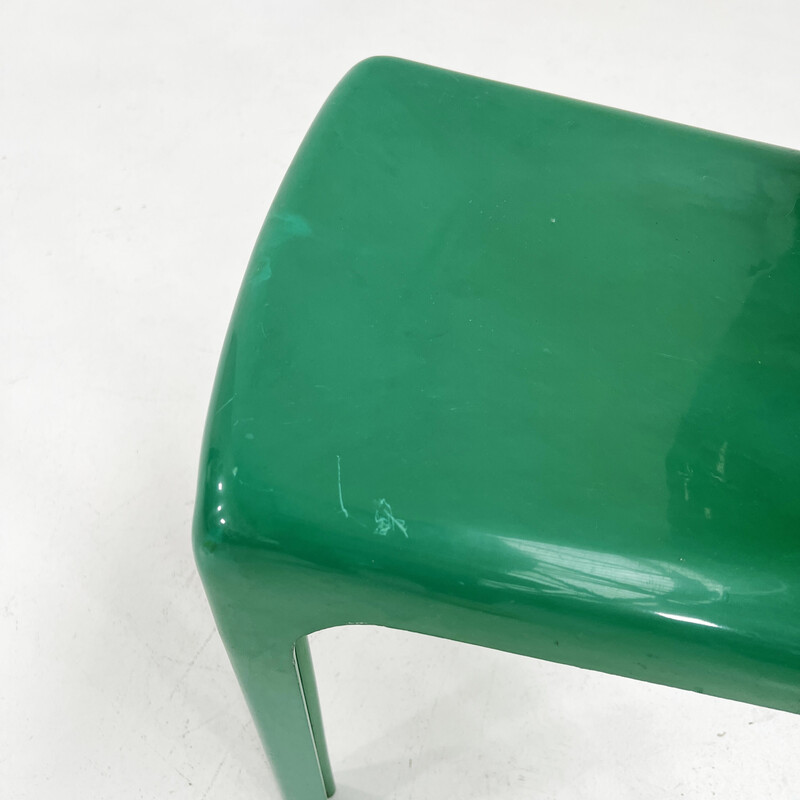 Vintage Selene chair in green plastic by Vico Magistretti for Artemide, 1970s