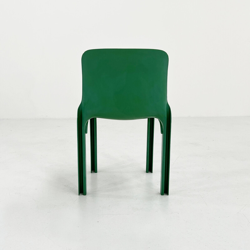Vintage Selene chair in green plastic by Vico Magistretti for Artemide, 1970s