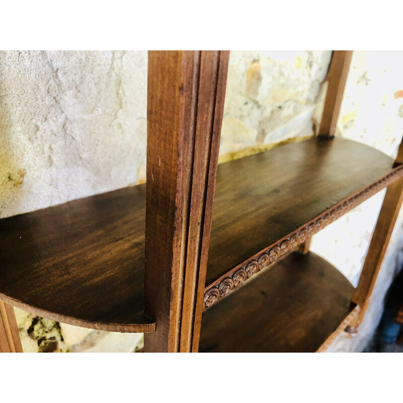 Vintage art deco walnut wall shelf, 1930