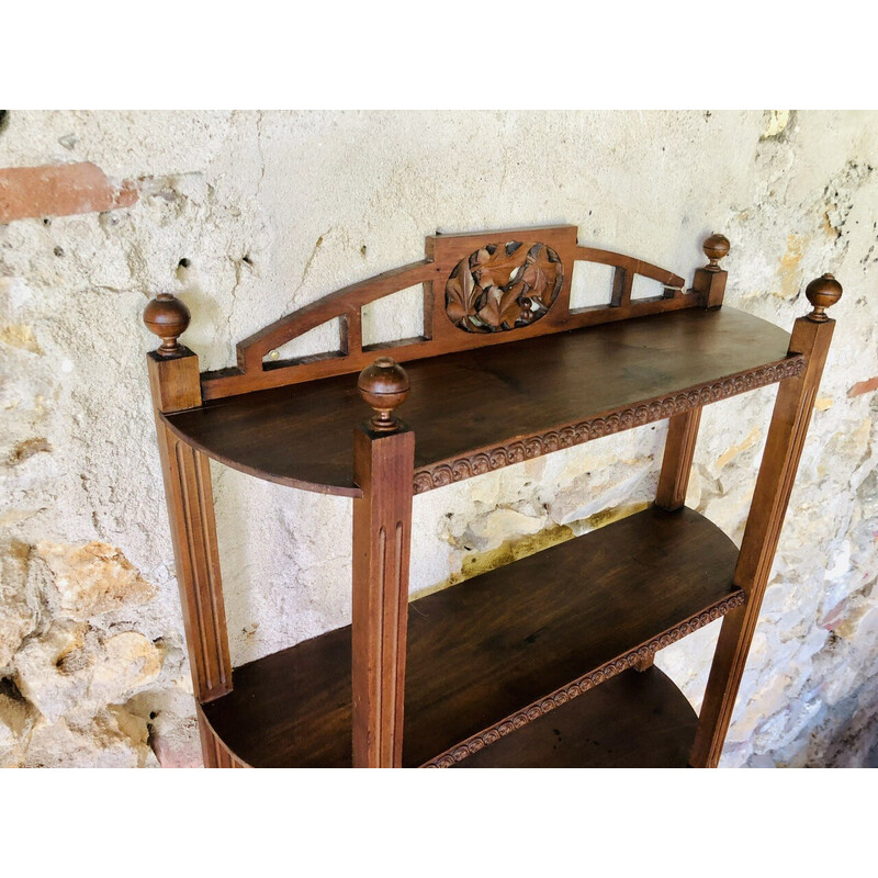 Vintage art deco walnut wall shelf, 1930