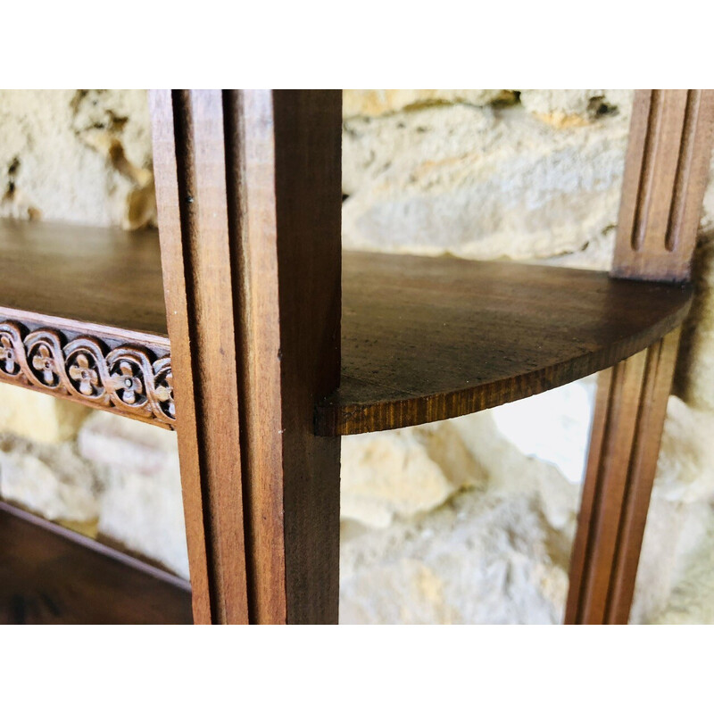 Vintage art deco walnut wall shelf, 1930