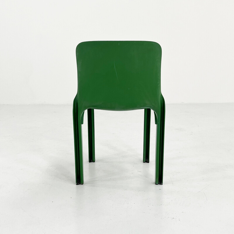 Silla Selene vintage de plástico verde de Vico Magistretti para Artemide, 1970