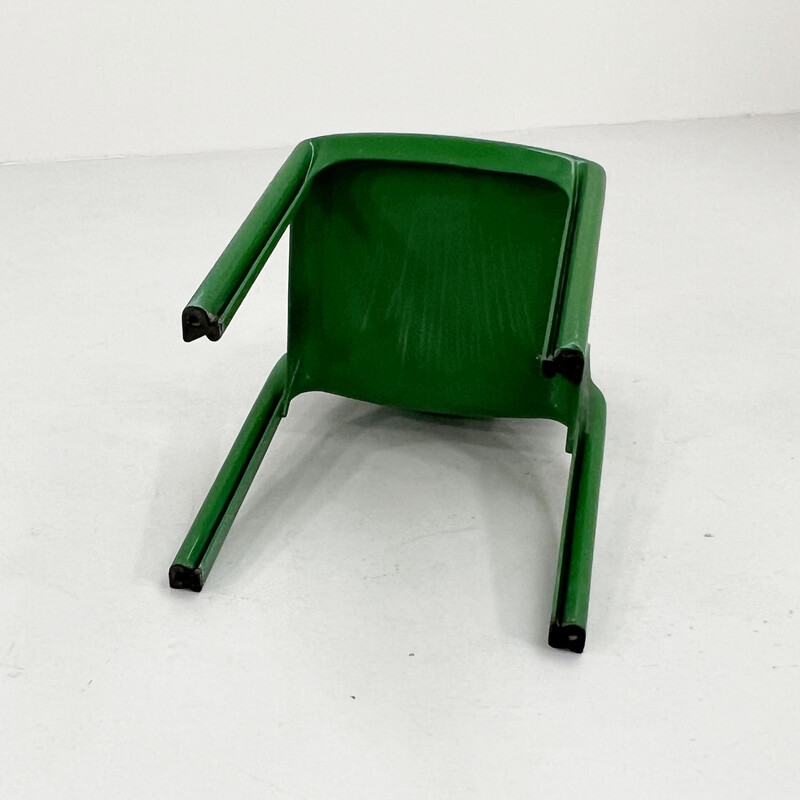 Vintage groene plastic Selene stoel van Vico Magistretti voor Artemide, 1970