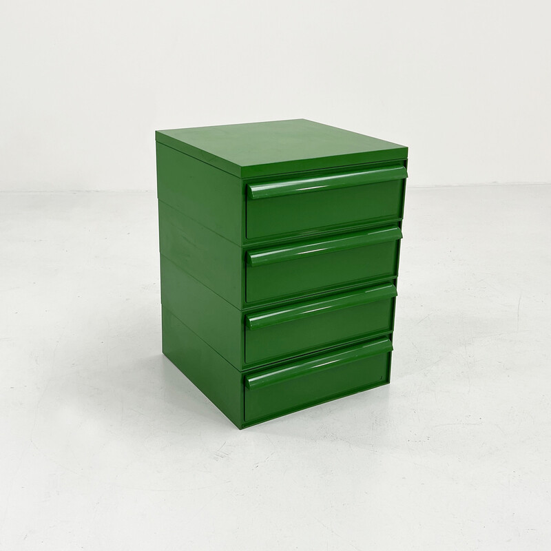 Cassettiera vintage verde modello 4601 di Simon Fussell per Kartell, anni '70