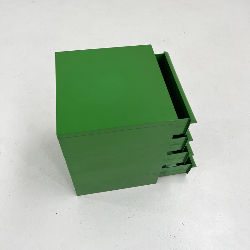 Cassettiera vintage verde modello 4601 di Simon Fussell per Kartell, anni '70