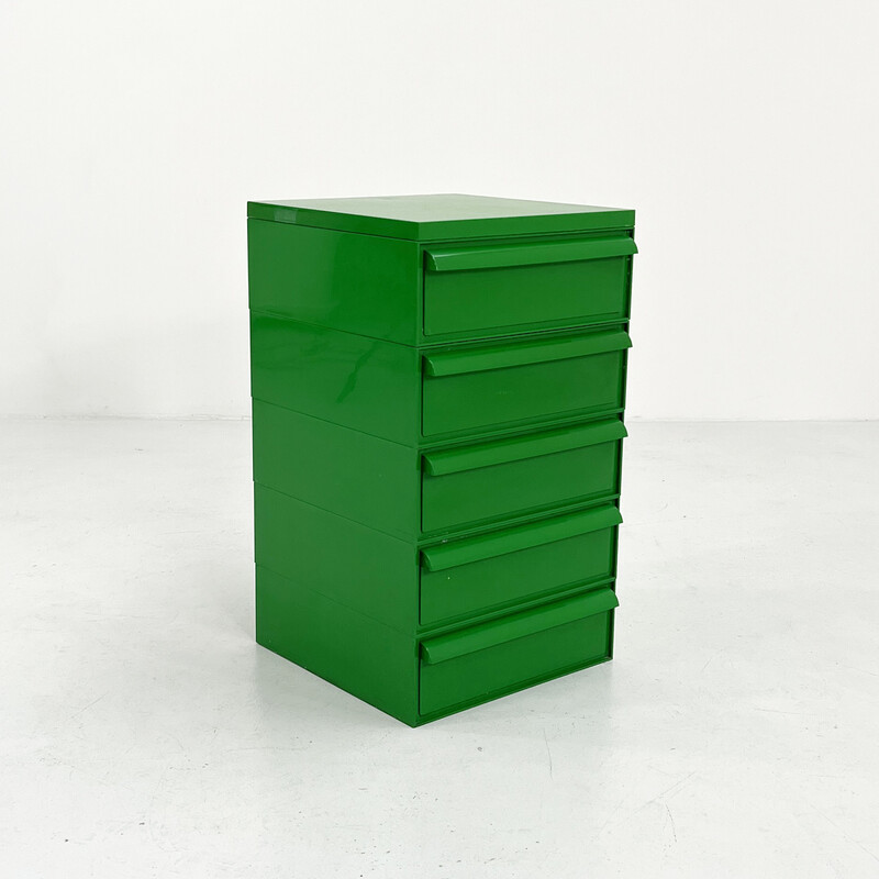 Grüne Vintage-Kommode mit 5 Schubladen Modell 4601 von Simon Fussell für Kartell, 1970