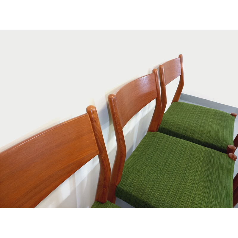 Set of 6 vintage teak and fabric chairs by Cees Braakman, 1950 -1960