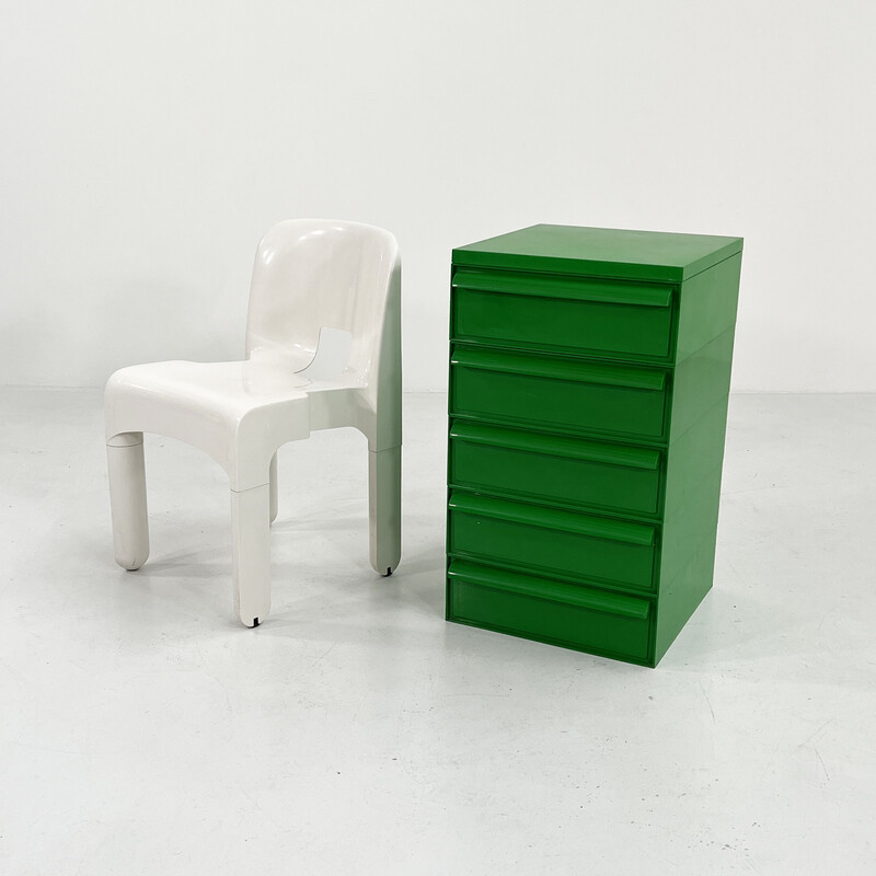 Cómoda verde vintage com 5 gavetas modelo 4601 de Simon Fussell para Kartell, 1970