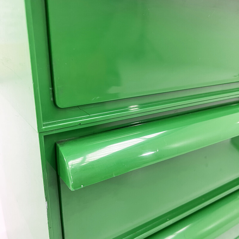 Vintage green dresser with 5 drawers model 4601 by Simon Fussell for Kartell, 1970