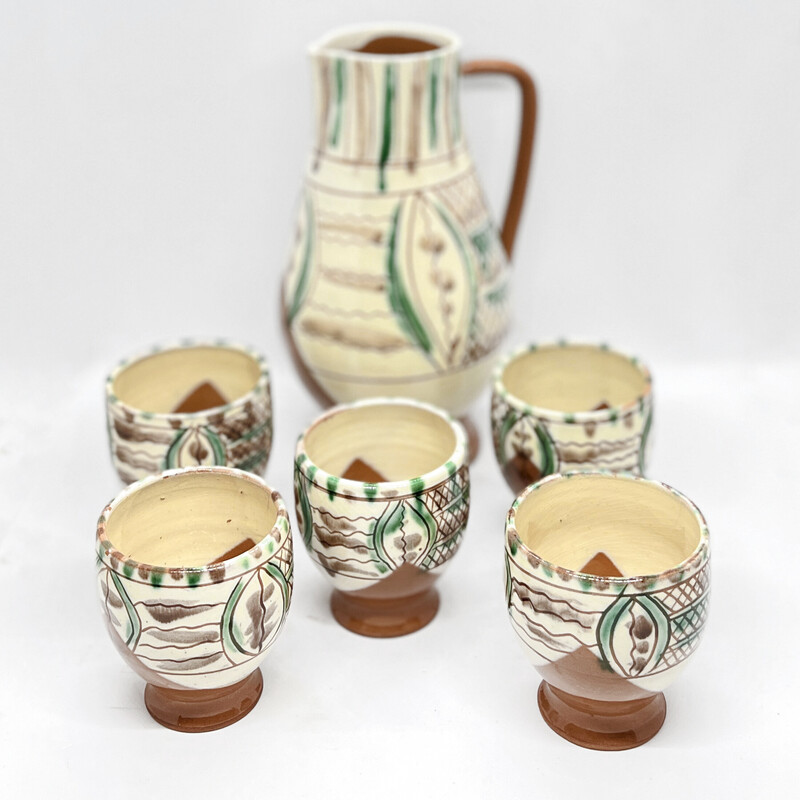 Vintage koude dranken servies van Harzer Keramik Ilsenberg, Duitsland