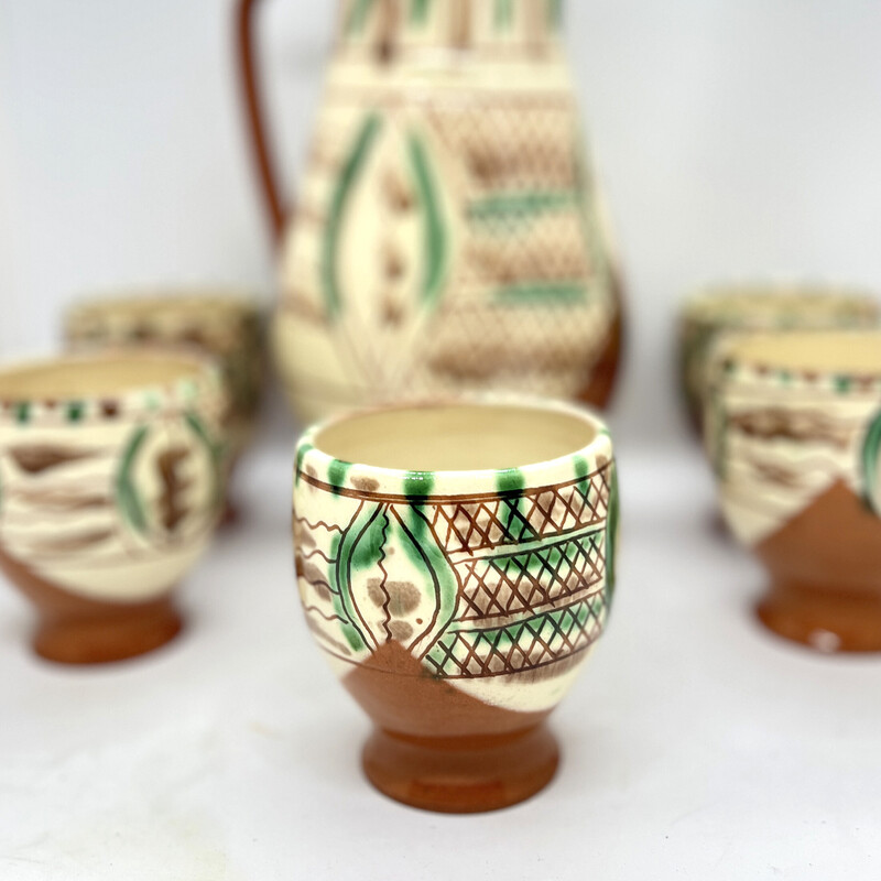 Vintage koude dranken servies van Harzer Keramik Ilsenberg, Duitsland