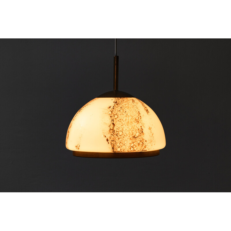 Vintage Murano glass pendant lamp by Doria Leuchten, Germany 1970