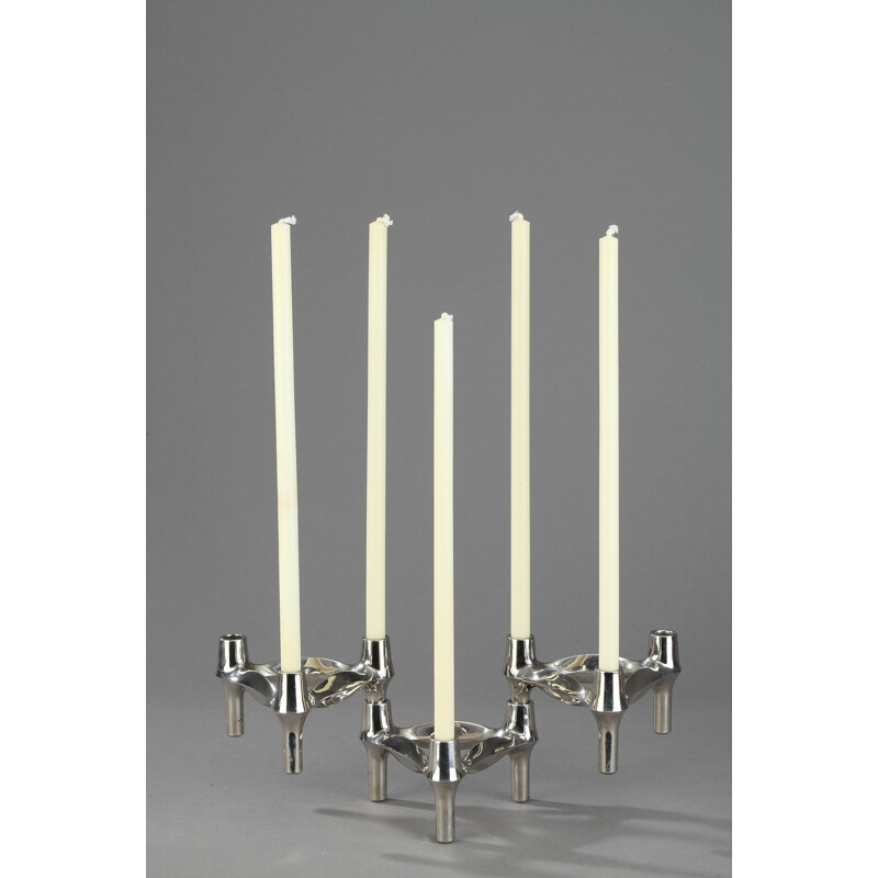 Set of 3 adjustable candleholders by Fritz Nagel for BMF - 1960s