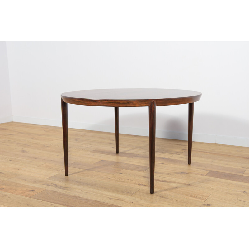 Vintage round rosewood coffee table by Severin Hansen for Haslev Møbelsnedkeri, 1960