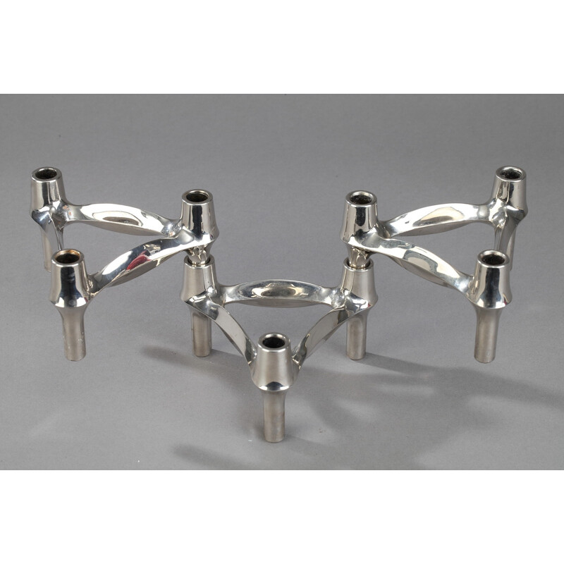 Set of 3 adjustable candleholders by Fritz Nagel for BMF - 1960s