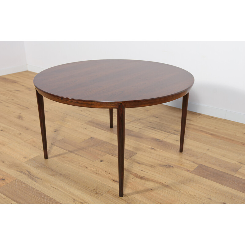 Vintage round rosewood coffee table by Severin Hansen for Haslev Møbelsnedkeri, 1960