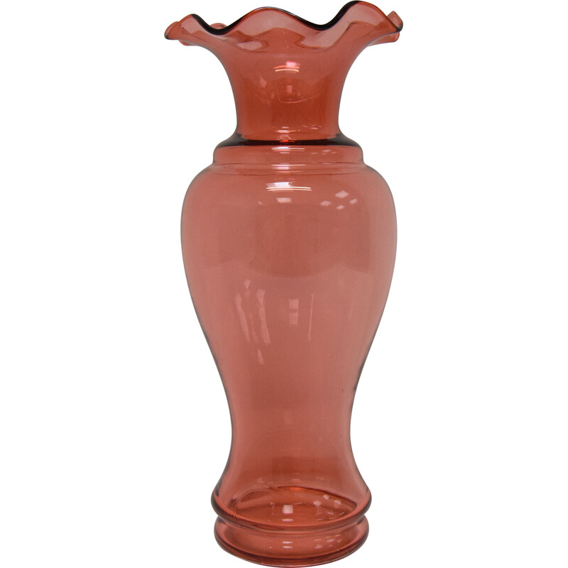 Vase tchèque vintage en verre de Glasswork Novy Bor, 1950