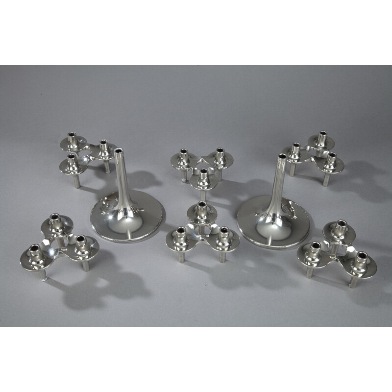 Pair of modular candelabra "Orion" by Fritz Nagel for BMF - 1960s