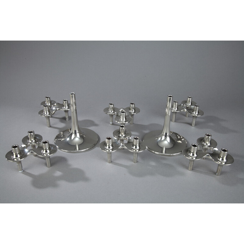 Pair of modular candelabra "Orion" by Fritz Nagel for BMF - 1960s