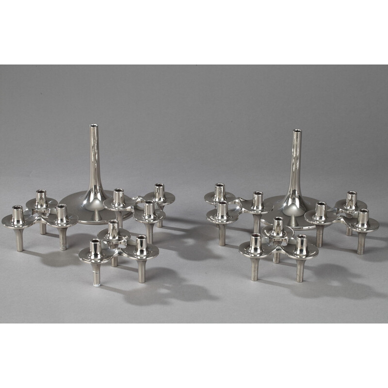 Pair of modular candelabra "Orion" by Fritz Nagel for BMF - 1960s