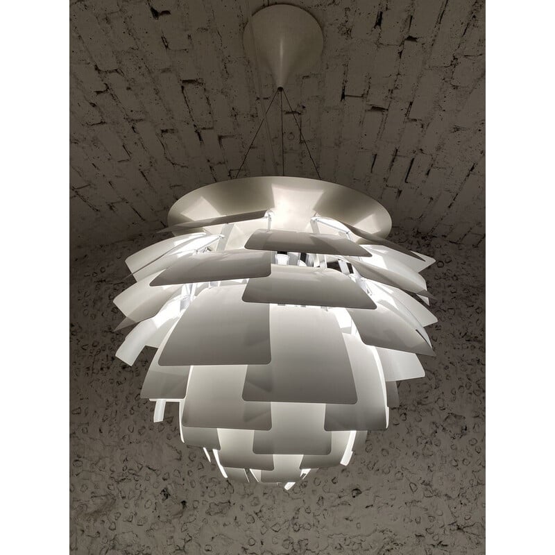 Vintage Ph artichoke white pendant lamp by Poul Henningsen for Louis Poulsen