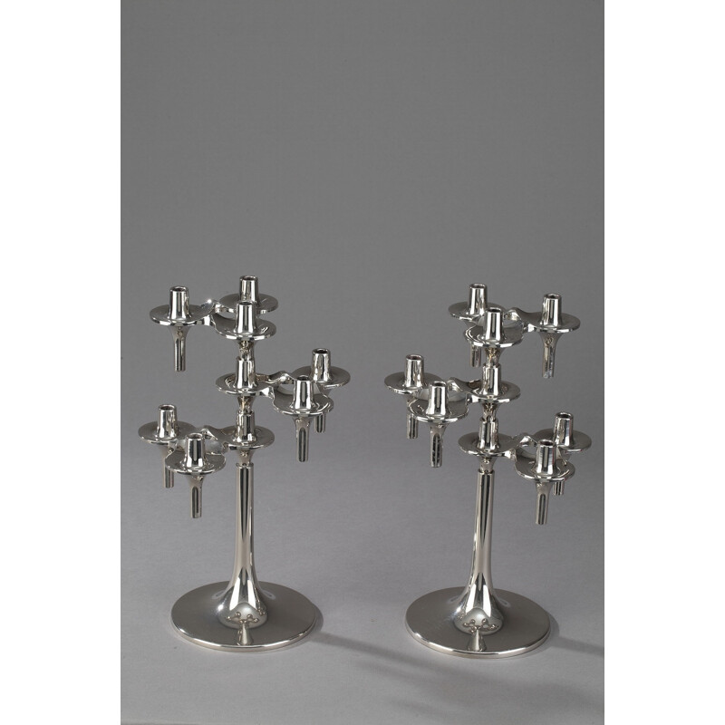 Pair of modular candelabra "Orion" by Fritz Nagel for BMF - 1960s