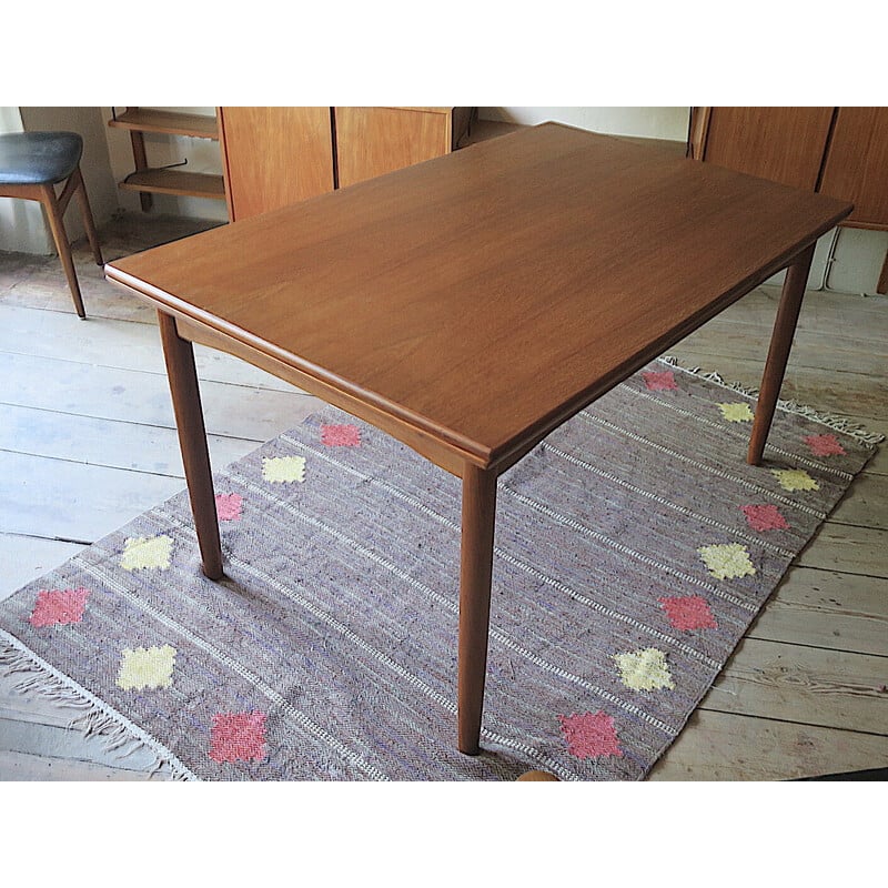 Deense mid-century teakhouten eettafel, 1960