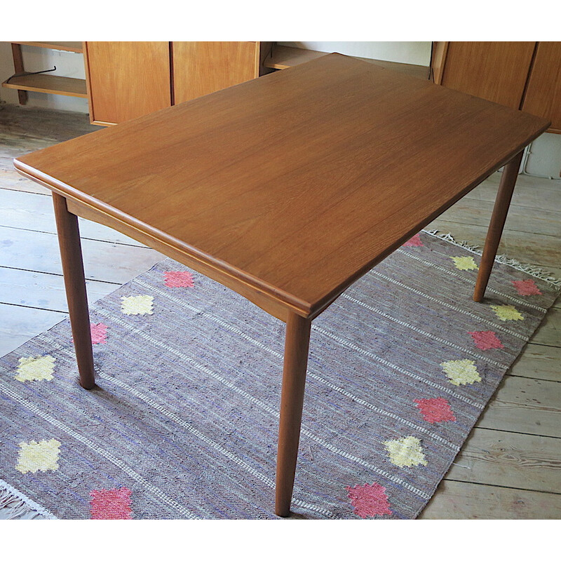 Deense mid-century teakhouten eettafel, 1960