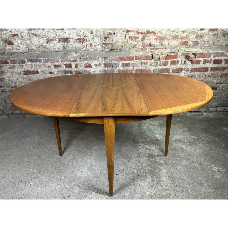 Scandinavian vintage teak table with integrated extensions, 1960