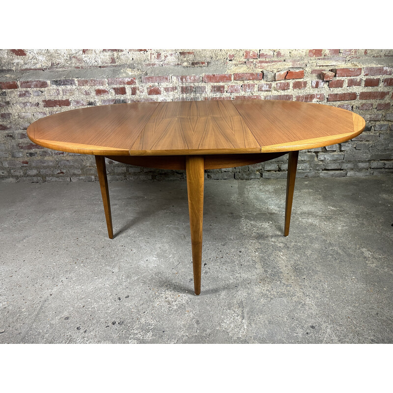 Scandinavian vintage teak table with integrated extensions, 1960