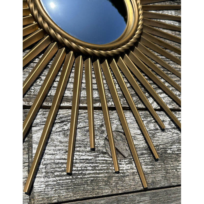 Miroir soleil vintage Chaty Valauris doré, 1960-1970