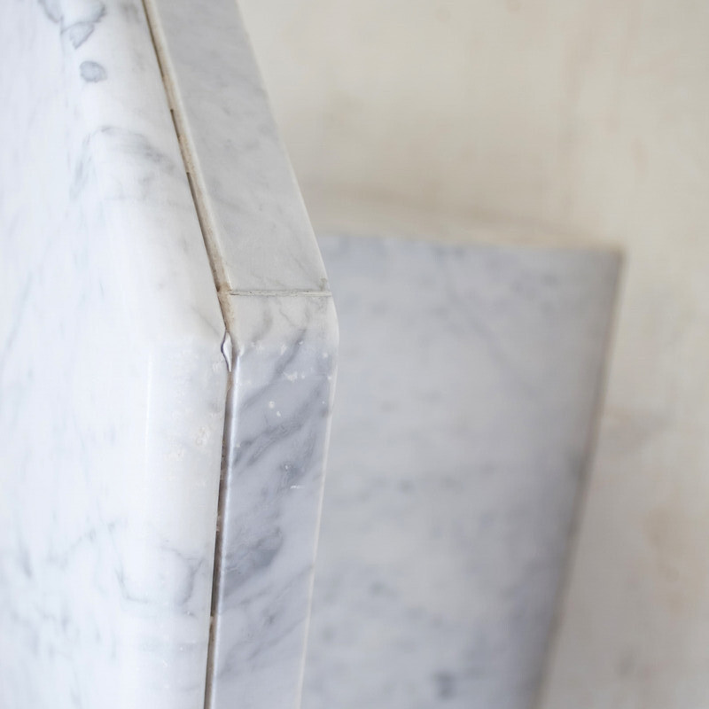 Vintage octagonal coffee table in Carrara marble, 1970