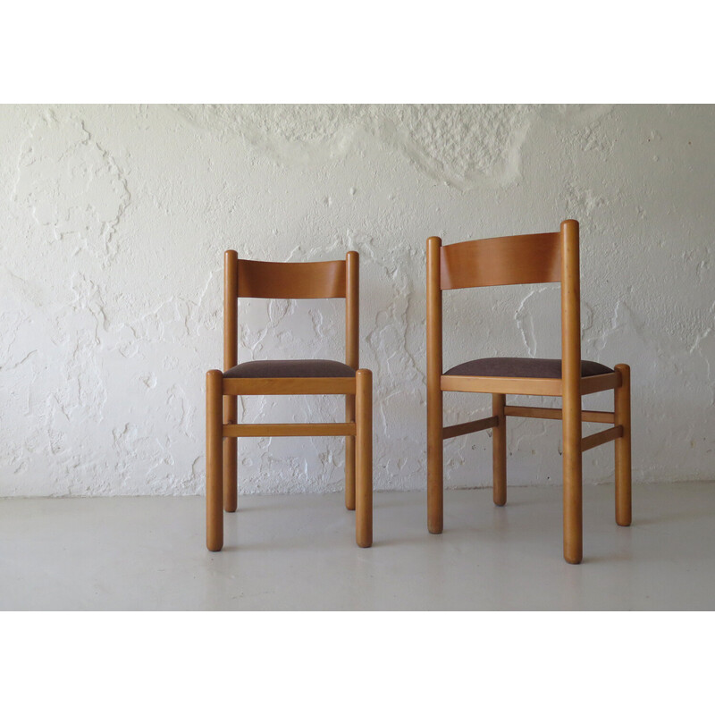 Paire de chaises vintage rembourrée, Suède 1960