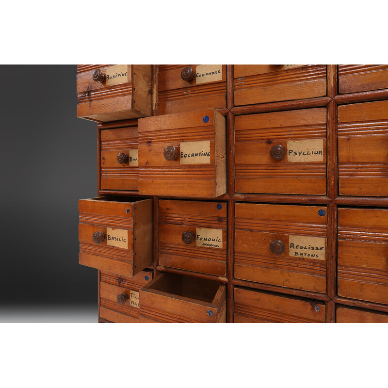 Vintage pine wood chest of drawers, 1920