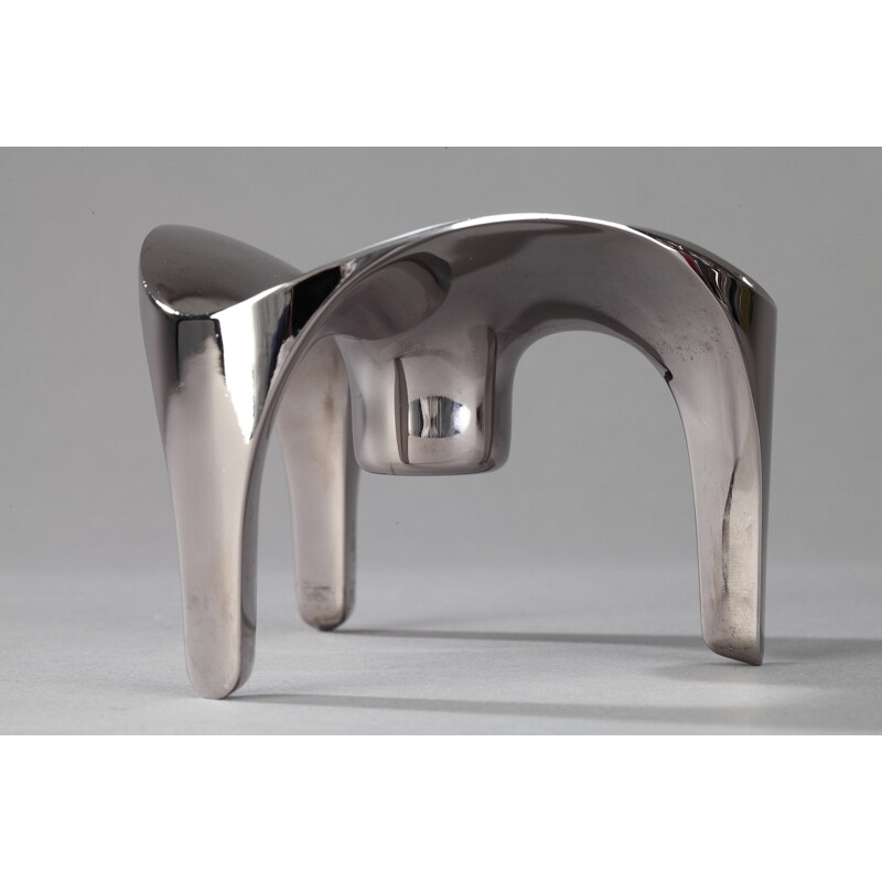 Modular chrome-plated metal candleholder by Nagel Konzept Germany - 1970s