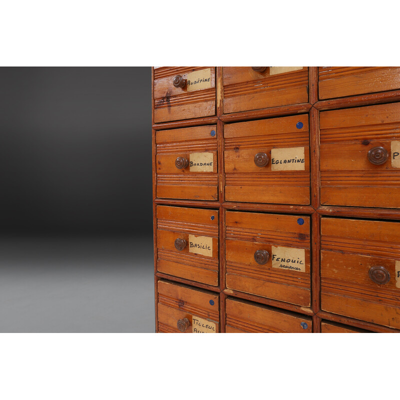 Vintage pine wood chest of drawers, 1920